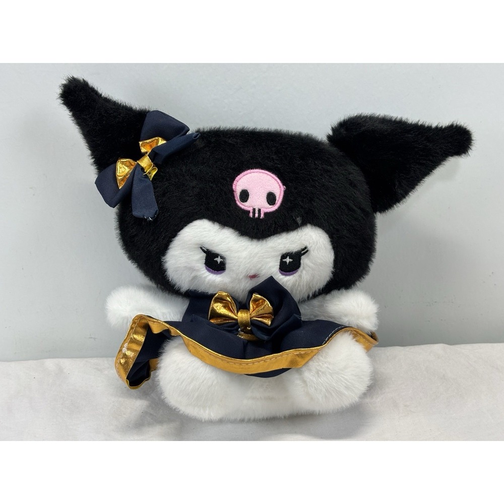 Sanrio Kuromi Premium Plush 10" Black & Gold Series Wearing Dress Fuzzy Soft